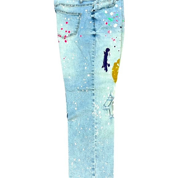 easel Jeans Easel Faux Paint Splattered Jeans Poshmark